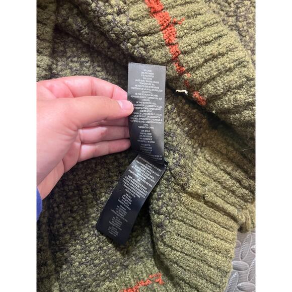 Ted Baker London Newtub Khaki Green Wool Blend Textured V-Neck Sweater Size 6 - Picture 7 of 10